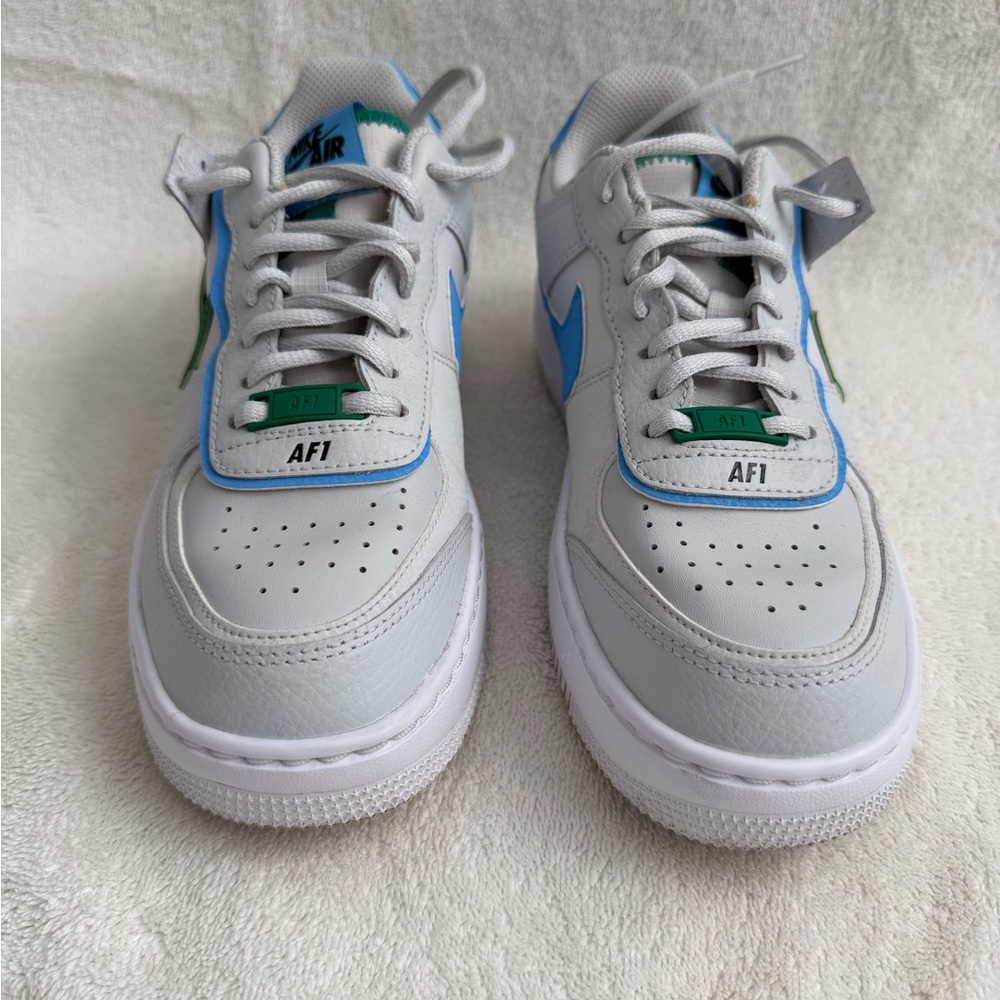 Nike Air Force 1 Gray and Blue Athletic Shoes